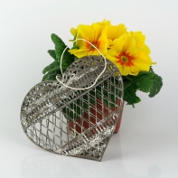 Dekorácia závesné srdce 3D 14,5 cm