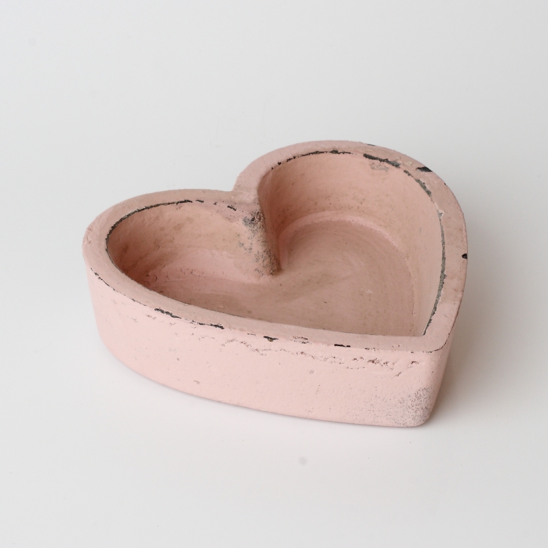 Dekoračné podnos ružové srdce 12x12cm