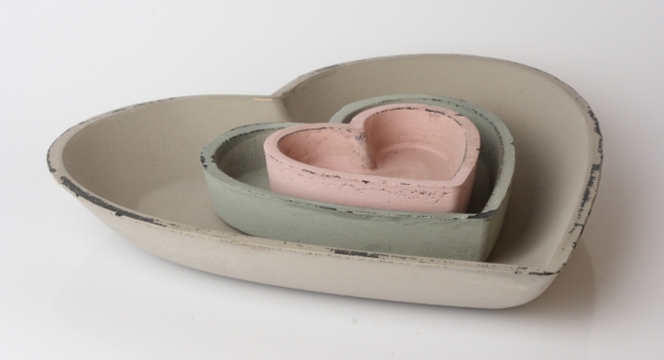 Dekoračné podnos ružové srdce 12x12cm