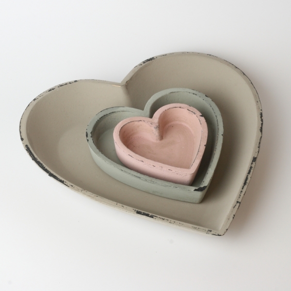 Dekoračné podnos sivé srdce 17x17cm