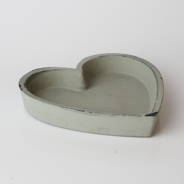 Dekoračné podnos sivé srdce 17x17cm