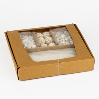 Dekoračná sada kamienkov a ratanu biela