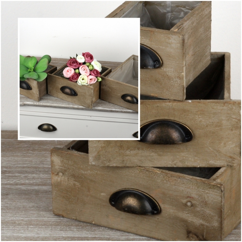 Dekoračné šuplíky 14/21/27cm (set 3ks)