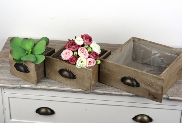 Dekoračné šuplíky 14/21/27cm (set 3ks)