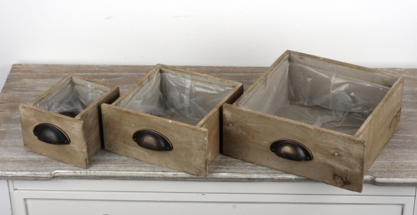 Dekoračné šuplíky 14/21/27cm (set 3ks)