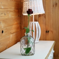 Dekoračné váza poháre s pletivom 18cm