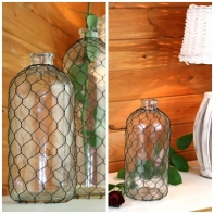 Dekoračné váza poháre s pletivom 26cm
