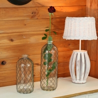 Dekoračná váza poháre s pletivom 34cm