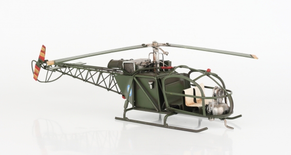Dekoratívne kovový model vrtuľníka 43cm