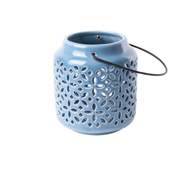 Dekoratívna lucerna modrá 9,9cm