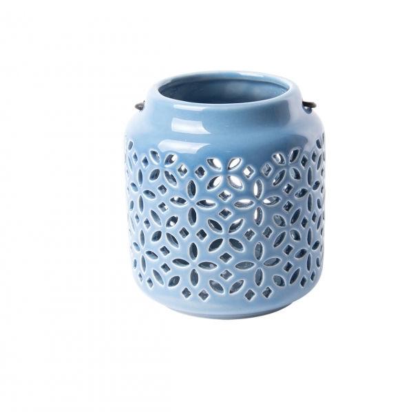 Dekoratívna lucerna modrá 9,9cm