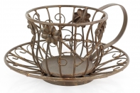 Dekoratívne obal na kvetináč hrnček s tanierikom 25x30cm