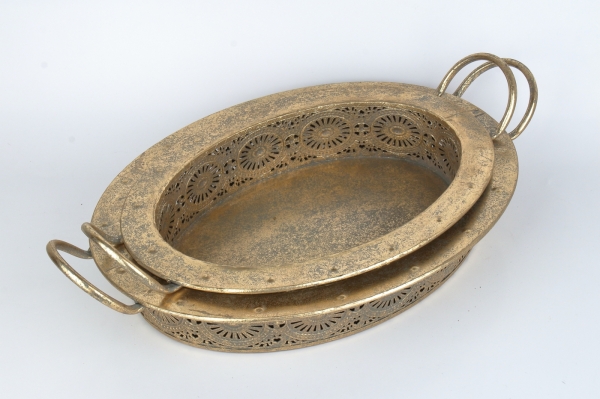 Dekoratívny podnos ovál ANTIK 46 x 27 cm