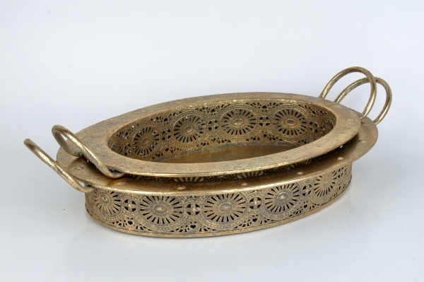 Dekoratívny podnos ovál ANTIK 46 x 27 cm