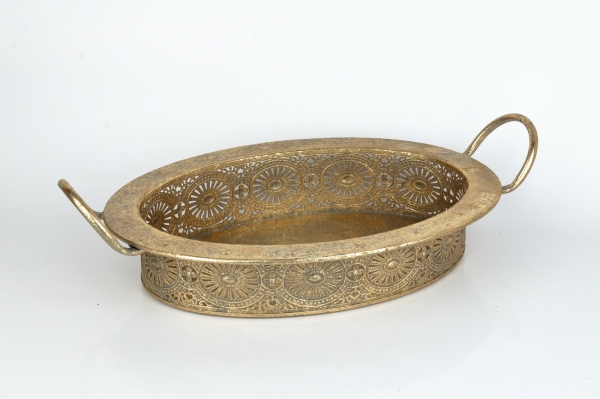 Dekoratívny podnos ovál ANTIK 46 x 27 cm