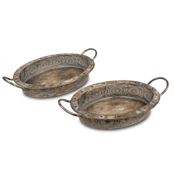 Dekoratívny podnos ovál ANTIK 53 x 32 cm
