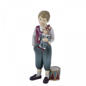 Dekoratívna soška chlapec s klaunom 21cm modrá