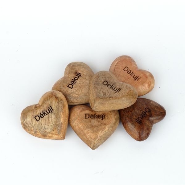Děkuji - srdce 7 x 7 x 3 cm
