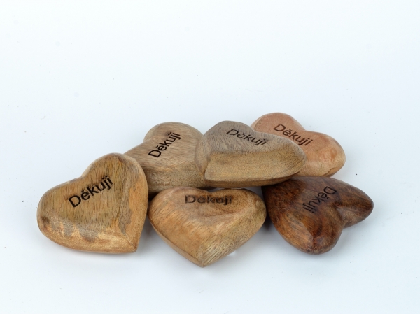 Děkuji - srdce 7 x 7 x 3 cm