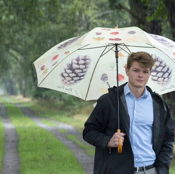 Dáždnik s listami a plodmi stromov 120 x 120 x 95 cm