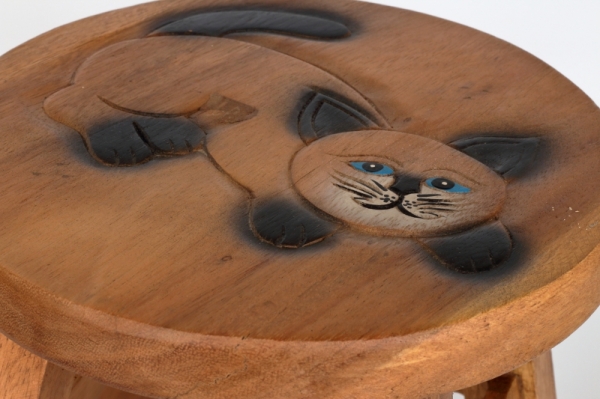 Detská drevená stolička hrajúce si mačiatko 26cm