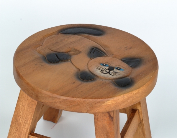 Detská drevená stolička hrajúce si mačiatko 26cm