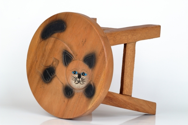 Detská drevená stolička hrajúce si mačiatko 26cm