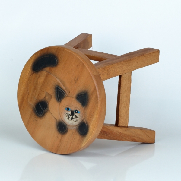 Detská drevená stolička hrajúce si mačiatko 26cm