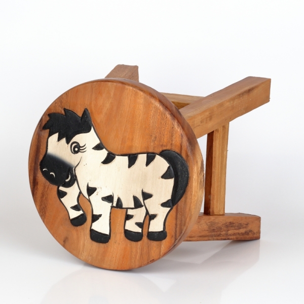 Detská drevená stolička zebra 26cm