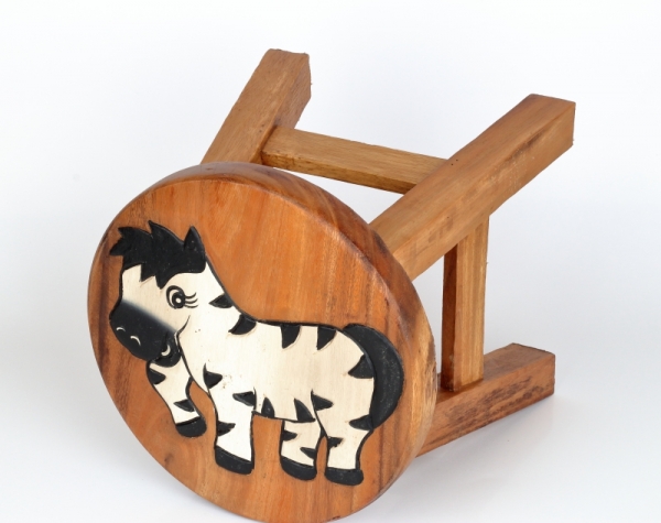 Detská drevená stolička zebra 26cm