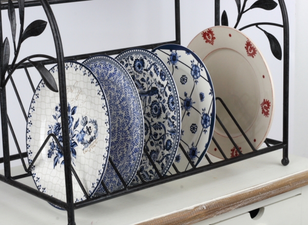 Dezertný tanier modré kvety mriežka 19cm