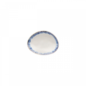 Dezertný tanier oválny BRISA modrý 15 cm keramický