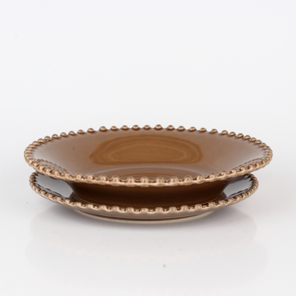 Dezertný tanier PEARL kávový 23cm