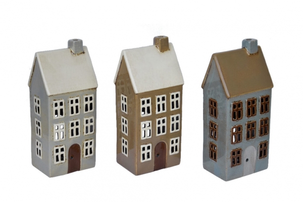 Domček na sviečku keramický hnedý