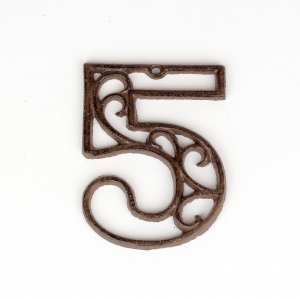 Domové číslo 5 liatina 8,8x12cm