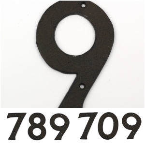 Domové liatinové číslo 9 16,7cm