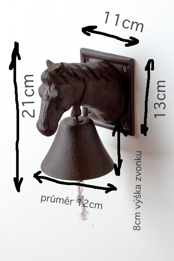 Domový zvonček hlava koňa 21x14cm