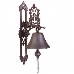 Domový zvonček liatinový nástenný 35,8cm