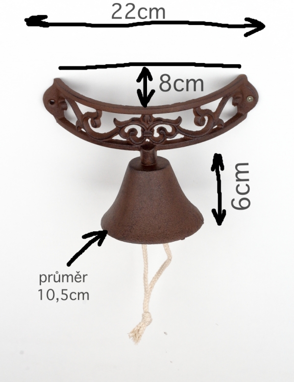 Domový zvonček na stenu polkruh 22x13cm
