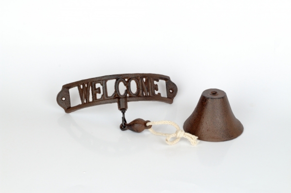 Domový zvonček Welcome liatina 21,5x11,5x12,9cm