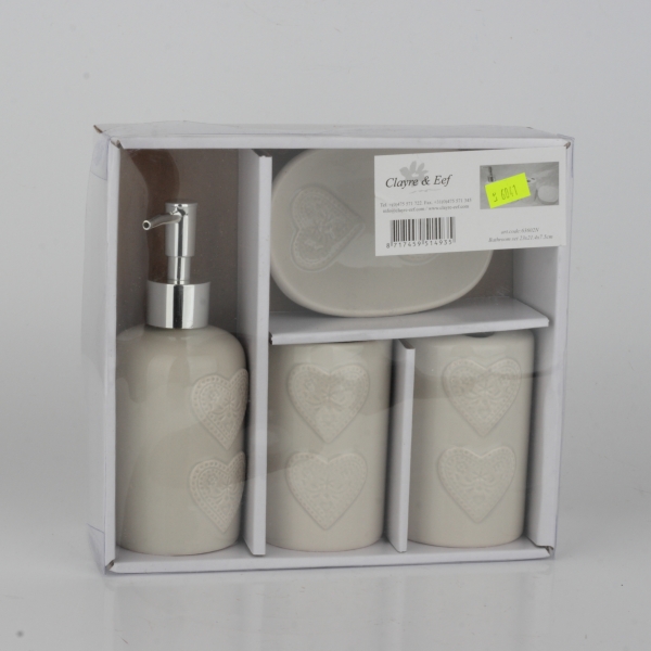 Doplnky do kúpeľne srdce (sada 4ks)