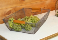 Doplnky do kuchyne - košík - podnos hnědý kov 25x35x10cm