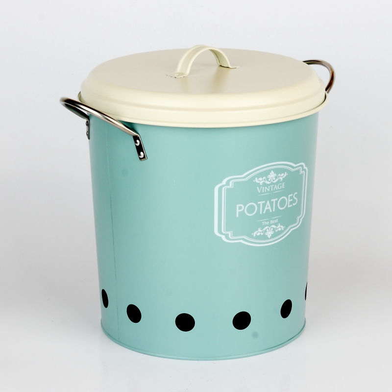 Dóza na zemiaky modrá VINTAGE 25cm 