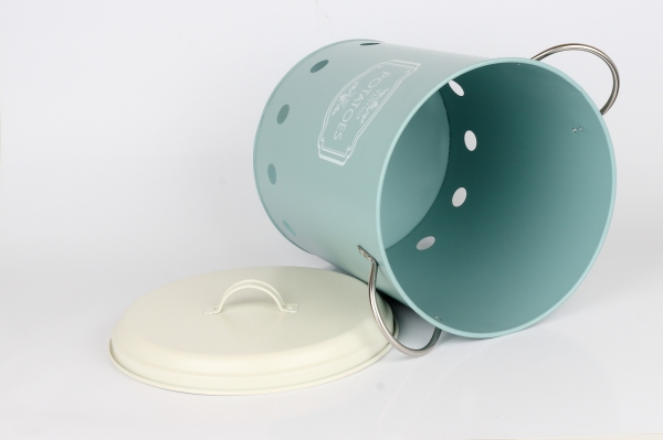 Dóza na zemiaky modrá VINTAGE 25cm 