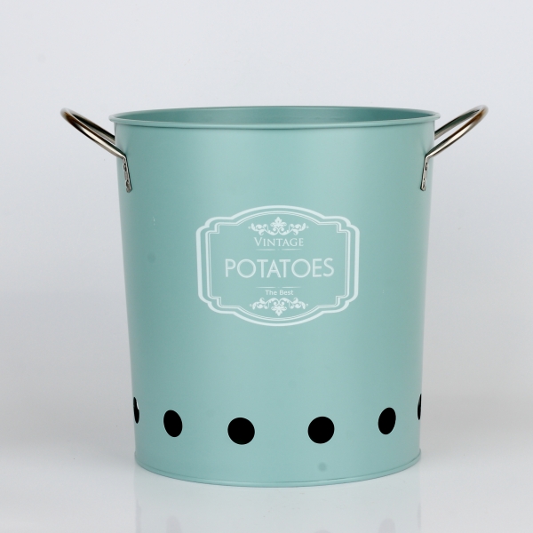 Dóza na zemiaky modrá VINTAGE 25cm 