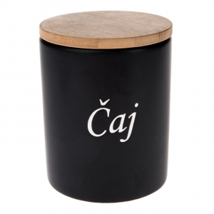 Dóza na čaj čierna 10x10x12,5cm