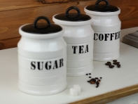 Dóza na čaj kamenina 11,5x11,5 x 16,5 cm