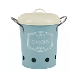 Dóza na cibuľu modrá VINTAGE 21cm