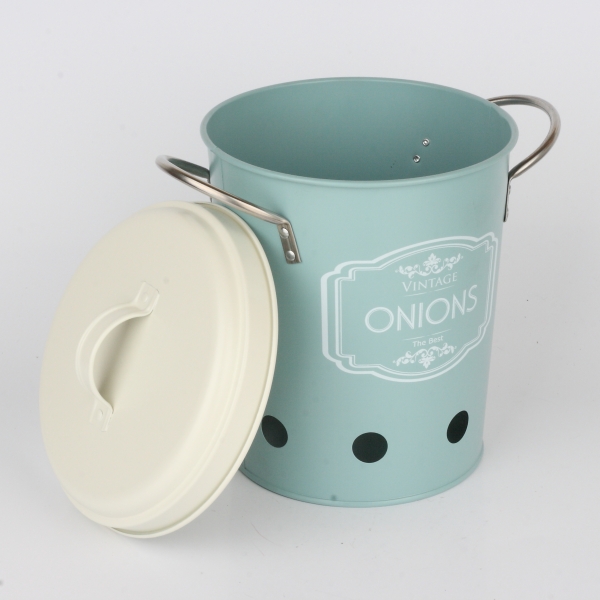 Dóza na cibuľu modrá VINTAGE 21cm