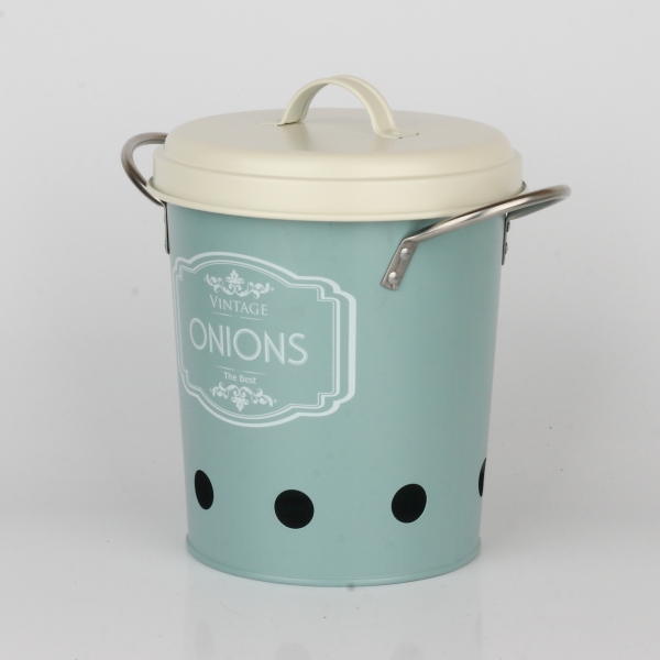 Dóza na cibuľu modrá VINTAGE 21cm